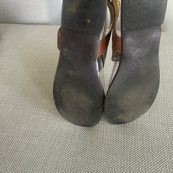 Steve Madden Brown Braided Metallic-Accent Thong Sandals - Picture 4 of 5